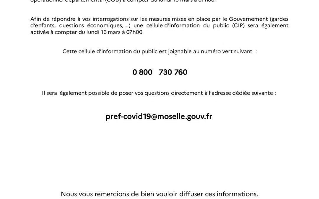 Cellule d’information Covid-19